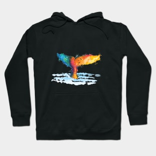 whale painted with watercolor 3 Hoodie